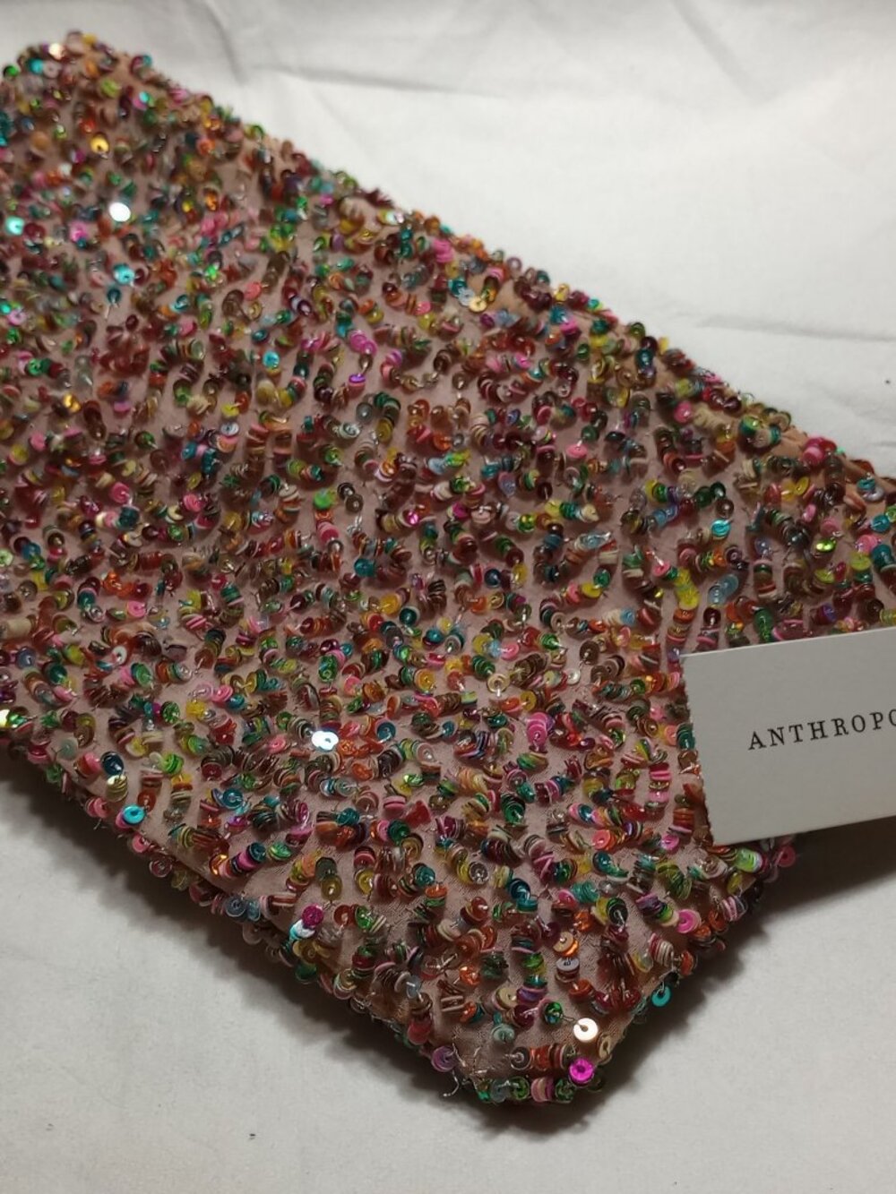 JASPER & JEERA, ANTHROPOLOGIE TOTE/COSMETIC BAG. fULLY BEADED